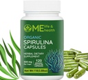 ME 생활 & 건강 Spirulina 캡슐, 100% 유기 spirulina 분말 (120 ct) 단백질, 비타민 A, B12 산화 방지제 & 비타민, Vegan, 자연 적이고 및 순수한 spirulina 비 GMO & 글루텐 자유로운에 있는 500mg 부유한