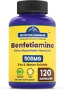 Benfotiamine, 500 mg의 살타민, 건강한 대사, 매우 생물 사용 비타민 B1, 높은 힘, 글루텐 자유로운, 비 GMO, 채식주의자, 120의 캡슐의 지방 수용성 모양