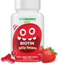 아이 바이오틴 5000mcg 젤리 콩 | 맛있은 비타민 B7 Biotin 보충교재 | Vegan Biotin Vitamins | 머리 성장, 피부 및 손톱 Heath를 위한 Biotin | 아이를 위한 머리 비타민 | 60 Jellies