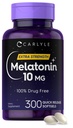 Carlyle Melatonin 10mg | 300 Softgels | 성인을 위한 여분 힘 지원 | 비 GMO, 글루텐 자유로운 보충교재