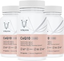 Vitruvin Ubiquinol COQ10 - Coenzyme Q10 Ultra-absorbable, 관과 심장 건강, 건강한 피부 및 머리, 건강한 시효를 위한 co q 10 산화 방지제 보충교재