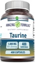 놀랄만한 수식 타우린 1000mg 캡슐 아미노산 보충교재 | Non-GMO | 글루텐 프리 | 미국에서 제작 (400 Count)