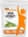 BulkSupplements.com Okra 추출물 분말 - Okra 보충교재, 섬유의 근원, 초본 보충교재 - Vegan & 글루텐, 봉사 당 500mg, 250g (8.8 oz) (팩 1)