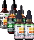 NUSAVA 딸기 맛 D3 K2, Chlorophyll, & 비타민 B12 액체 드롭 번들 - 심장, 에너지, 두뇌 및 면역 지원을위한 강력한 액체 비타민 - 비 GMO, 글루텐 프리, 2pk 각각