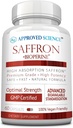 승인 된 과학 ® Saffron 3 % Crocin, 2 % Safranal - 높은 흡수 BioPerine - Vegan, 60 캡슐 - 1 팩