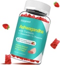 Ashwagandha Gummies 와 L-theanine, Ashwa Root Supplement Gummy 용 여성 남성, 60 딸기 맛 Gummies