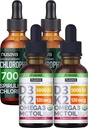 NUSAVA 딸기 맛 D3 K2 드롭 및 Chlorophyll 액체 드롭 번들 - 심장, 관절, 에너지 및 면역 지원을위한 강력한 액체 비타민 - 비 GMO, 글루텐 - 무료, 2pk 각각