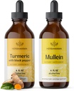 HERBAMA 액체 드롭 키트 - Turmeric Curcumin Extract & Mullein Leaf Tincture의 번들 - Vegan, Non-GMO, Sugar & Alcohol-Free - 2 Pack