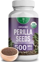 9% Rosmarinic 산을 가진 유기 Perilla씨 추출물 - 증명되는 USDA - 알레르기 기복, 호흡 및 Immunity 승압기 Th2 Cytokines, 자연적으로 Occurring Luteolin - 500mg 90 캡슐