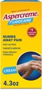 Aspercreme 리도카인 통증 완화 크림 Soothes 새겨진 Nerves, Max-Strength 4% 리도카인 & Moisturizing 알로에, 4.3 Oz를 가진 비정상적인 진통성.