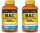 MASON NATURAL NAC N-Acetyl L-Cysteine 500 mg - 일반 웰니스, 60 캡슐 (2의 포장)를 위한 세포질 건강, 면역 체계 승압기를 지원합니다