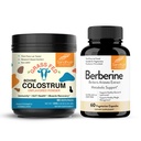 Sandhu의 순수한 Bovine Colostrum 분말 보충 인간 & Berberine HCL 보충교재 캡슐 당 500mg   지원 면역, Gut, 근육 & 건강한 에너지 수준| Non-GMO