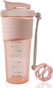 단백질 셰이커 병, 스포츠 믹서는 Whisk 공, 믹서 병, 휴대용 전 운동 Whey Protein Drink Shaker Cup, Midnight Pink와 함께 단백질 혼합기를 병
