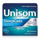 Unisom SleepGels, 야간 수면 보조, Diphenhydramine HCI 50 mg, 32 SoftGels