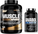 Nutrex 연구 Whey Protein Powder, 초콜릿 Anabol PM 야간 근육 빌더 및 수면 보조