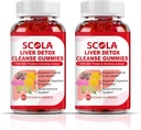 SCOLA Liver Cleanse Detox & Repair Gummies, Liver Support Supplement는 Silymarin, Dandelion, Chicory Root, Liver Health Supplements, 120 카운트와 우유 이틀 추출물을 포함합니다.