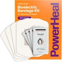 PowerHeal Bioelectric Bandage Kit for Wound Care & Fast Healing - 3-Layers w / Bioelectric Pad, 흡수 패드, 접착제 + Wound Hydrogel - 절단, 마모, 물집, 화상 - 4-Pack, 4"x 4"