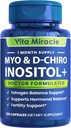 Inositol 보충교재 Myo-Inositol & D-Chiro Inositol 120 캡슐 2000mg 40:1 비율 높은 Potency Myo & D Chiro Inositol 혼합 - 호르몬 균형과 여성을 위한 PCOS 보충교재 가득 차있는 달 공급