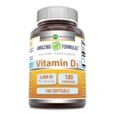 Amazing Formulas Vitamin D3 (Cholecalciferol) 보충 | 서빙 당 5000 IU | 180 Softgel | 비 GMO | 글루텐 프리 | 미국