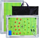 Pure Vie Magnetic Soccer Coaching Tactics Board, Coaches Soccer Dry Erase Whiteboard Strategy Tactical Blackboard Football Coach Board with Player Markers, Pen 및 Eraser를 위한 휴대용 축구 클립 보드