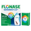 Flonase Sensimist Allergy Relief Nasal Spray - Non-Drowsy 24HR Long Lasting Allergy Relief with Fine, Scent-Free Mist - 120 스프레이 플러스 Tissues의 보너스 팩