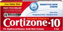 Cortizone 10 최대 힘 과민한 피부 Anti-Itch 크림, 1% Hydrocortisone, 2개 oz.
