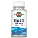 KAL 매우 비타민 D3 10000 IU 250 mcg, 높은 힘 비타민 D 정제, 칼슘 흡수, 뼈 건강 및 면역 지원 보충교재, 급속한 Disintegration D-3 ActivTabs의 120의 서빙, 120의 정제
