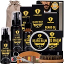 Ceenwes 업그레이드 된 Beard Grooming Kit - 컨디셔너, 오일, 브러시, 빗, Balm, 가위, 수염 및 수염 트리밍을위한 저장 백, 완벽한 남성 선물