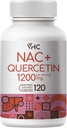 VHC NAC 보충교재, Acetyl L Carnitine1200mg 플러스 Quercetin, 최적 복용량 (1200mg + 100mg), 1개의 이중 활동 공식 N-Acetyl-L-Cysteine에 대하여 2, 호흡을 위한, Liver, Immune, 미국에서 만드는