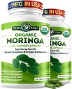 PURA VIDA MORINGA 캡슐 단 하나 근원 유기 Moringa 분말. Moringa 잎. 에너지, 대사, & 면역력 지원. 120ct. 500mg 모자. (2의 포장)