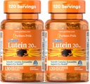 Puritan의 Pride Premium Lutigold Lutein Carotenoid 20mg 남성과 여성을위한 Zeaxanthin, 아이 건강 지원을위한 다이어트 보충, 8 개월 공급, 120 Easy-to-Swallow Softgels, 2 팩