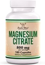 마그네슘 구연산염 800mg, 180의 캡슐, 소화 & 변비 지원, Vegan 안전, 비 GMO의 두 배 목제 보충교재