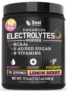 Zeal Electrolyte Powder - 90 서빙 | Keto Electrolytes Powder | 제로 설탕, BCAA, B 비타민 | 칼륨, 아연, 마그네슘 | 히드라이즈 분말 회복 음료 | 레몬 베리
