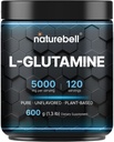 NatureBell L 글루타민 분말 Gut 건강 | 600 그램, 봉사 당 5000mg, 100% 순수한 -Unflavored - 포스트 운동 회복, 면역성이 있는 지원 -120의 서빙을 위한 갠 글루타민 분말