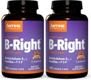 Jarrow Formulas B-Right - 100 Veggie Caps, 2 팩 - 낮은 냄새 비타민 B-Complex Formula - 에너지 및 대사 지원 - 뇌, 심장 및 심장 혈관 건강을 촉진 - 100 개 (패치 2)