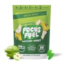 FocusFuel Energy Chews – 그린 애플 맛 (15 서빙) – 100mg 카페인 + B12, 마그네슘, 알파 GPC – 부스트 포커스 & 에너지 – 충돌이나 지터 없음