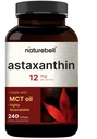 NatureBell 최대 강도 Astaxanthin 12mg, 240 Softgels - 4 개월 공급 - Haematococcus Pluvialis Microalgae의 천연 산화제 | Non-GMO, 글루텐 무료