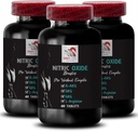 운동 보충제 - NITRIC OXIDE BOOSTER - 남성, 니트로 산화물 부스터 보충, 체력 보충, 내구력 부스터, 운동 지원, 피트니스 에너지 3 병 180 탭