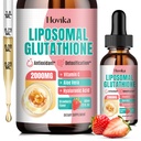 Liposomal 글루타티온 보충교재 2000mg의 비타민 C를 가진 액체 글루타티온 하락, Immune 체계를 위한 주된 산화 방지제, 시효 방어, 피부 건강, 간결 Detox 슈퍼 흡수, Strawberry 2 Fl Oz