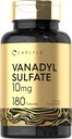 Carlyle Vanadyl 황산염 10mg | 180의 정제 캡슐 | Chromium Picolinate | 채식주의자, 비 GMO, 글루텐 무료 보충교재