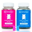 BEARVANA Top & Peach Support Combo Pack Gummies for Women | Fenugreek, Maca & Fennel 포함 9 초본 추출물 | 필수 비타민 | 베리 맛 | 2-Pack (120 구미)