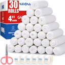 Navona Gauze Rolls 30 Pack, 4 in x 4.1 Yards, 개별적으로 구른 Gauze, Mummy Wrap, 프리미엄 Gauzes Wrap Roll for Wounds