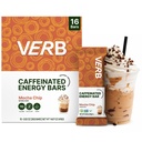 Verb Caffeinated Energy Bar Mocha 칩 (26g, 16 팩) 110-Calorie Delicious Low Sugar Energy Bar - Vegan Gluten 80mg Green Tea Caffeine과 함께 무료 On-the Go Snack 만 Real-Food 재료