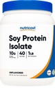 Nutricost Soy Protein Isolate Powder, 1 LB Unflavored - 서빙 당 단백질 10 그램, Vegan, GMO-Free & 글루텐 무료