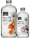 자연적인 힘 유기 순수한 C8 + 유기 가득 차있는 스펙트럼 MCT 오일 - USDA 유기, 비 GMO, 100 % 순수 코코넛 MCT - Keto, Paleo, Vegan 및 Kosher - 32 Oz & 16 Oz 유리 병