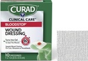 CURAD BloodStop® Wound Dressing | 1" x 1" | Hemostatic Gauze Helps Stop Bleeding Quickly | Cuts, Abrasions 또는 Nosebleeds | 10 개