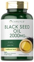 Carlyle Black Seed Oil Softgel 캡슐 | 2000mg | 70 알약 | 여성 및 남성용 | Non-GMO, 글루텐 무료 초본 보충