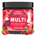 Llama Naturals Kids Multivitamin Gummies, Vegan, 비타민 D, C & K, 유아 Real Fruit Gummy Vitamins, Chewable Supplement, 전체 음식 Multivitamin, 추가 설탕 지팡이, 딸기, 90 Ct