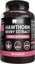 순수한 본래 성분 Hawthorn Berry 추출물 마그네슘 또는 밥 충전물 없음, 항상 순수한, 실험실 Verified (365의 캡슐)