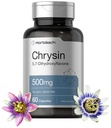 Horbäach Chrysin 보충 | 500mg | 60 캡슐 | 열정 꽃 추출물 | Non-GMO, 글루텐 무료 보충